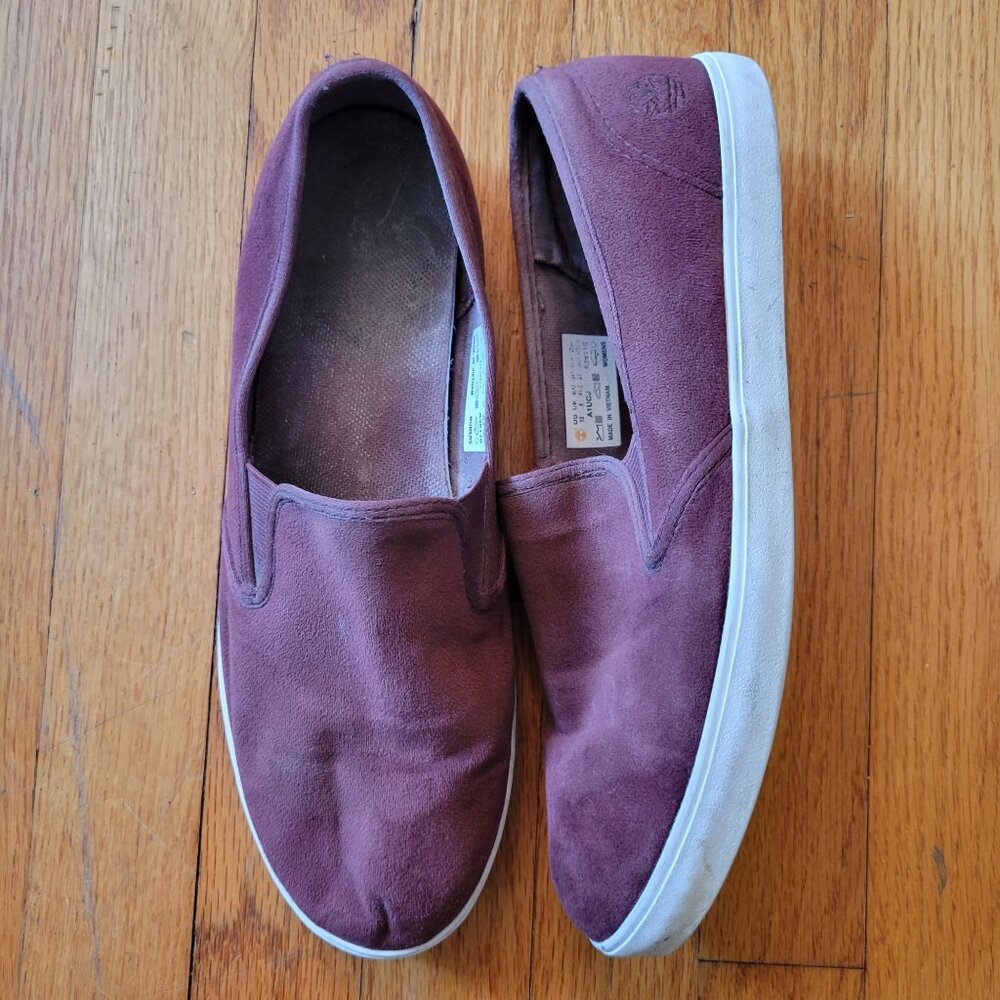Timberland 10 Red Slip On Loafers DAUSETTE Leather Sneakers